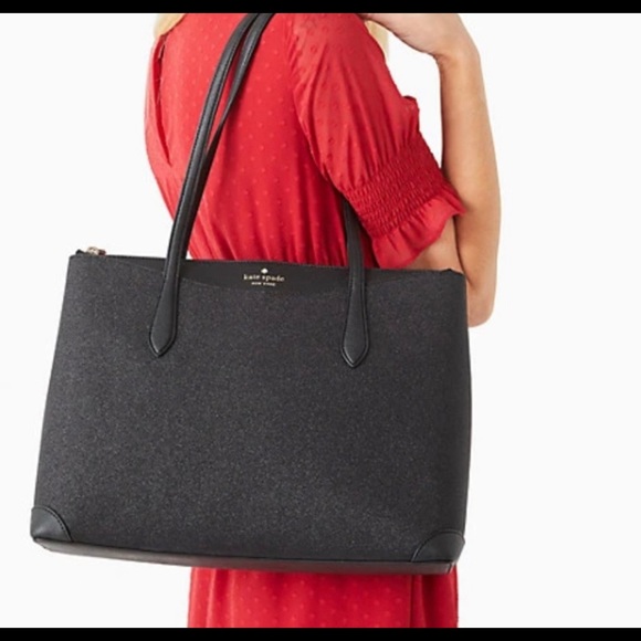 kate spade Handbags - Black glitter Kate Spade Bag